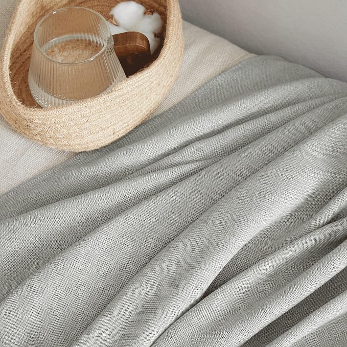 NICETOWN Linen Gray Curtains for Bedroom, Rod Pocket & Back Tab Flax Linen - Image 7