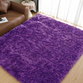 Goolela Purple Area Rug 8x10 Fluffy Fuzzy Furry Carpet by Goolela