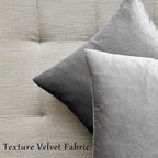 GIGIZAZA Silver Grey Velvet Pillow Covers 18x18 Pack of 2 Square Throw Pillow - Image 5