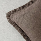 MIULEE Decorative Throw Pillow Covers Neutral Linen Fringe Throw Pillows Euro - Image 3