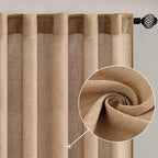 MIULEE Brown Linen Curtains 72 Inch Length - Image 2