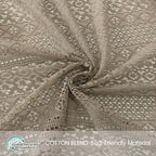 WAZZIO Boho Lace Curtains 84 Inches 2 Panel, Light Filtering Privacy Tassel & - Image 2