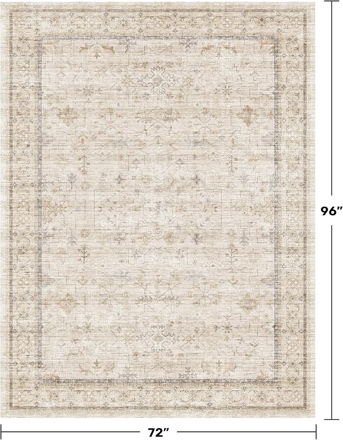 Farmhouse 6x8 Area Rug for Living Room, Dining Room & Home Office, Soft Modern - Image 2
