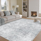 PureCozy 9x12 Area Rug Washable Vintage Living Room Carpet Large Indoor Non - Image 5