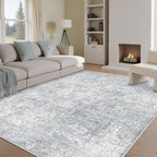 PureCozy 6x9 Area Rug Washable Vintage Living Room Carpet Large Indoor Non Slip - Image 5