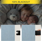 Slate Stone Blue Linen Blackout Curtains 90 Inch Long 2 Panels - Image 4
