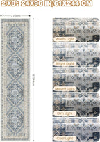 Runner Rug 2x8 Runners for Hallways Non Slip Washable, Vintage Hallway Runner - Image 2
