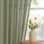MYSKY HOME 108 Inches Long Sage Green Sheer Curtains - Image 7