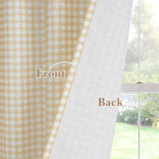 RYB HOME Kithen Curtains Rustic Plaid Cafe Tier, Classic Short Checkered Drapes - Image 4