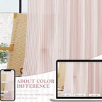 RYB HOME Cafe Striped Curtains for Kitchen Bathroom Small Window, Linen - Image 3