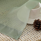 OVZME 2 Panels Sheer Sage Green Curtains 54 Inches Length Window Treatment - Image 5