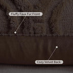 decorUhome Throw Pillow Covers 24x24 Inch Set of 2, Soft Plush Faux Wool Dark - Image 6