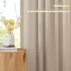 NICETOWN Thick Flax Linen Camel Curtains 108 inches Long, Pinch Pleated Linen - Image 6