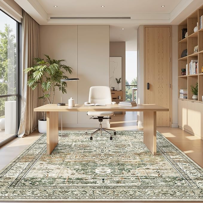 6x9 Area Rugs for Living Room Non-Slip Washable Rugs 6x9 Vintage Rug for - Image 7