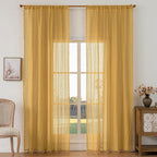 WAZZIO Boho Lace Curtains 72 Inches 2 Panel, Light Filtering Privacy Tassel & by WAZZIO