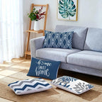 Hexagram Geometric Blue Pillow Covers 12x20 Set of 4, Decorative Outdoor Boho - Image 3