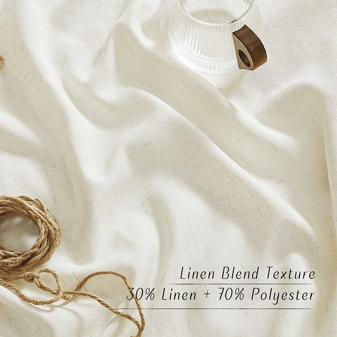 NICETOWN Flax Linen Room Divider Curtains 84 inches Long, Grommet Thick Linen - Image 3