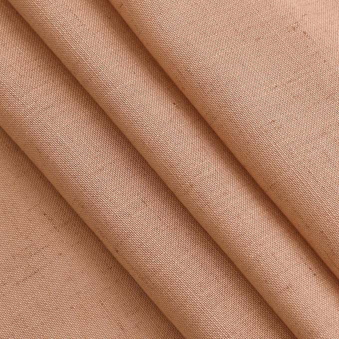 Peach Quartz Linen Curtains 102 Inch Length 2 Panels Back Tab Rod Pocket Semi - Image 5