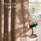 NICETOWN Gold Brown Linen Curtains - Image 3