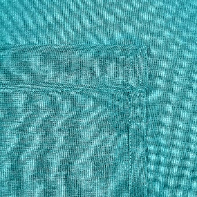 DWCN Turquoise Sheer Curtains for Kitchen Windows - Image 5