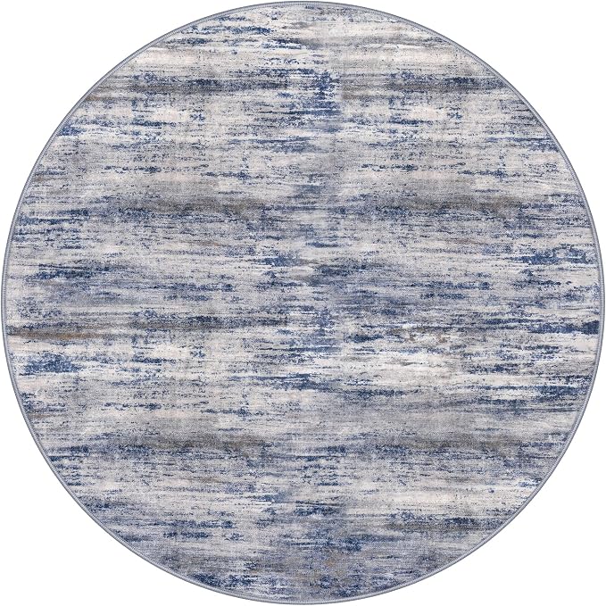 KOZYFLY Modern Abstract Round Washable Rug 5Ft, Non-Slip Soft Kitchen Bathroom - Image 8