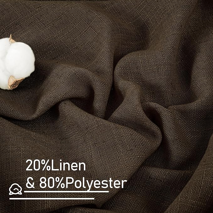 LAMIT Linen Curtains 90 Inch for Living Room, Back Tab and Rod Pocket Linen - Image 2
