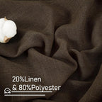 LAMIT Linen Curtains 63 Inch Length 2 Panels, Light Filtering Panels Back Tab - Image 2