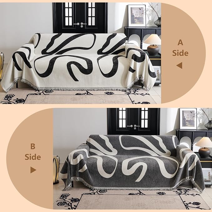 MYSKY HOME Couch Cover for 3 Cushion Couch Sofa Cover, Super Soft Boho Couch - Image 3