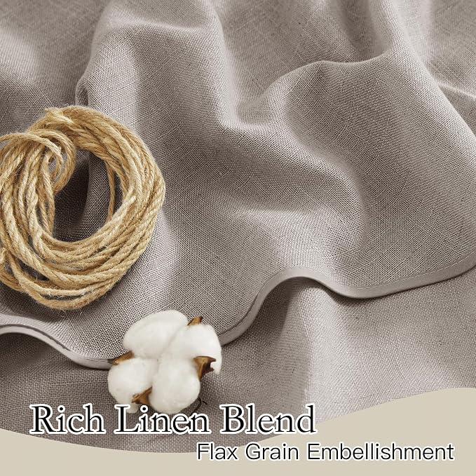RYB HOME Linen Textured Swag Curtain Valance - Image 4