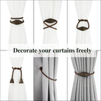 2 Pack Magnetic Curtain Tiebacks Rope Modern Handmade Curtain Tie Backs - Image 5