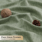 OVZME Green Valance for Windows, Light Filtering Faux Linen Textured Small Cafe - Image 4