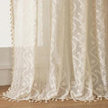 WAZZIO Boho Lace Curtains 2 Panels 90 Inches -Cute Vintage Victorian Sheer by WAZZIO