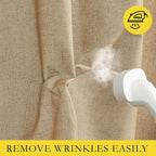 NICETOWN Camel High-End Thermal Flax Linen Curtains, Full Blackout Privacy - Image 8