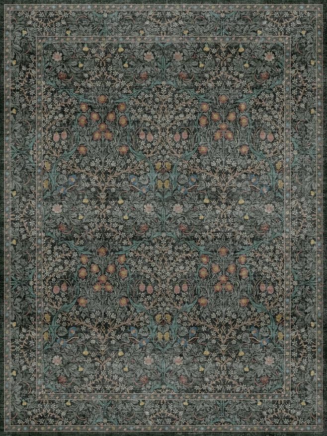 Washable Dark Green Rug for Living Room - Image 2