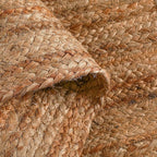 Hausattire Hand Woven Jute Braided Rug, 4’ Round – Natural, Reversible Boho - Image 6
