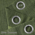 NICETOWN Faux Linen Froest Green Blackout Curtains 84 inches Long - Image 2