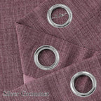 NICETOWN Short Faux Linen Greyish Purple Blackout Curtains 63 inches Long - Image 2