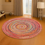 Hausattire Bohemian Braided Rug 5' Round - Image 2