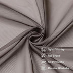 Chyhomenyc Sheer Curtains 36 inch Length 2 Panels, Light Filtering Voile Rod - Image 8