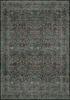 Vintage Dark Green Living Room Rug, 7x10 Washable Area Rugs - Image 2