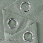 NICETOWN Faux Linen Sage Green Blackout Curtains 84 inches Long - Image 2