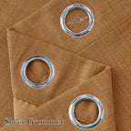 NICETOWN Faux Linen Gold Brown Blackout Curtains 84 inches Long - Image 2