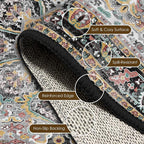 Washable Area Rug 2'6'' x 8' Vintage Traditional Persian Mat - Image 6