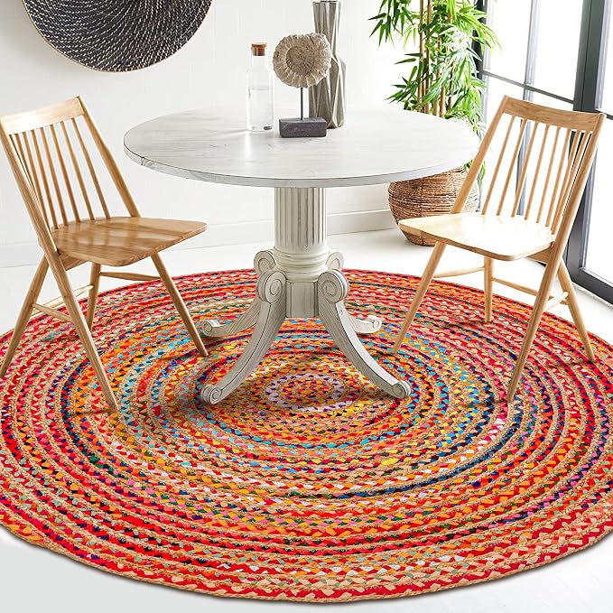 Hausattire Bohemian Braided Rug 5' Round - Image 4