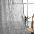 MYSKY HOME Sheer Curtains for Bedroom, Kitchen Curtain Panels Cotton Polyester - Image 4