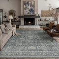 8x10 Washable Area Rug for Living Room Bedroom Vintage Black Grey Non Slip by WondRg