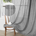 MYSKY HOME Long Sheer Curtains Farmhouse, Sliding Door Curtain by MYSKYHOME