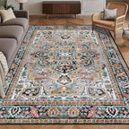 Washable Area Rug 3' x 5 ' Vintage Traditional Persian Mat by Unknown