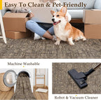 8x10 Washable Area Rug for Living Room Bedroom Vintage Brown Non Slip Carpet - Image 6