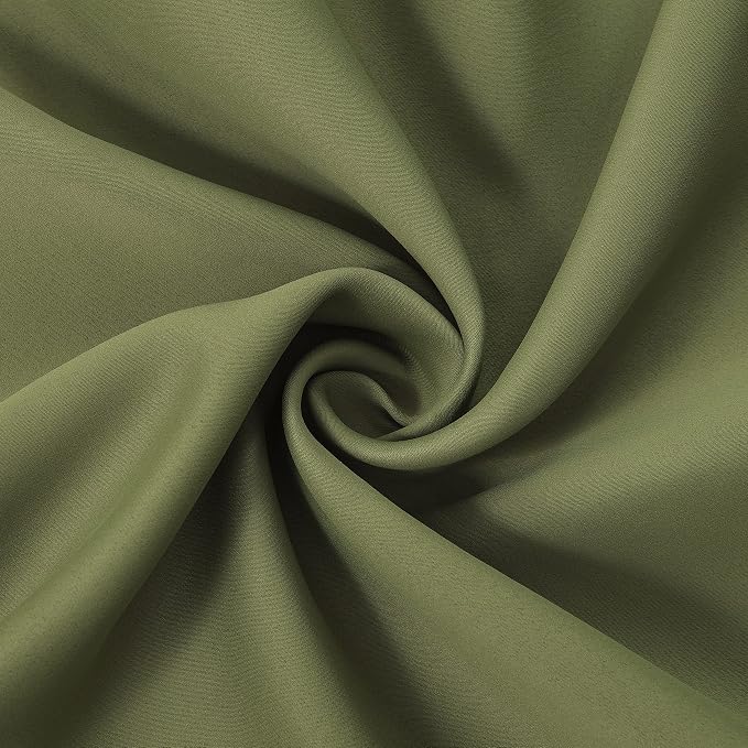 LEMOMO Olive Green Thermal Blackout Curtains/42 x 84 Inch/Set of 2 Panels Room - Image 5